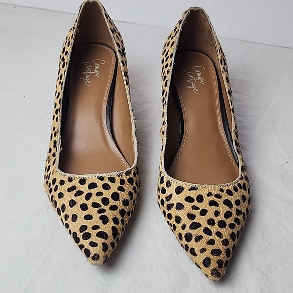 Crown Vintage Shoes - Crown Vintage Juryan Pump Leopard Print Leather Upper 2" Block Heel Size 6